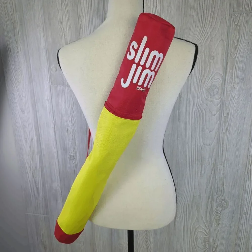 Slim Jim Insulated 6 Can Carrier Adjustable Strap Advertising Red Yellow